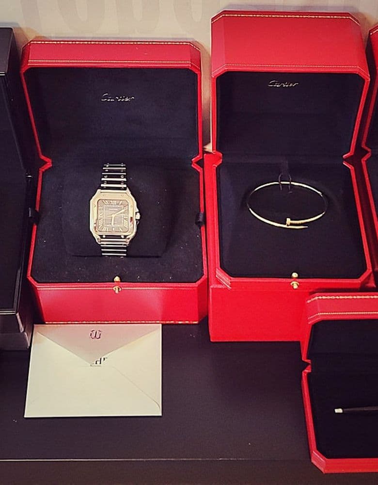 Cartier's must-have pieces: the LOVE bracelet and the Ecrou bracelet.