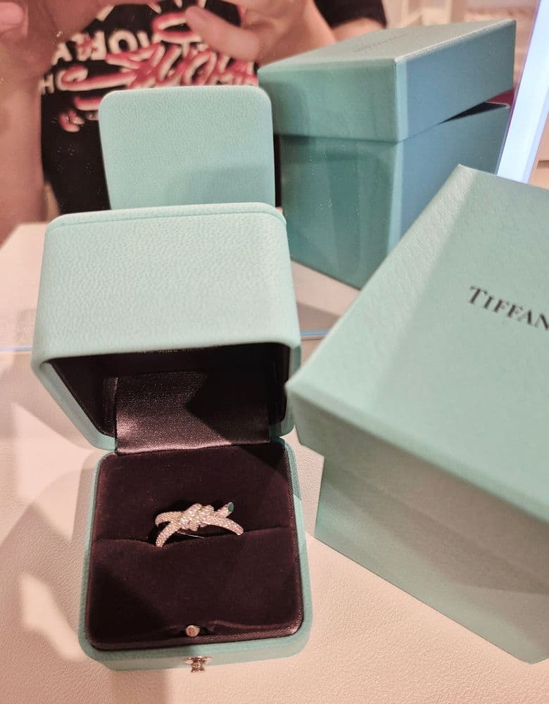 Tiffany Note Double Row Full Pave Ring