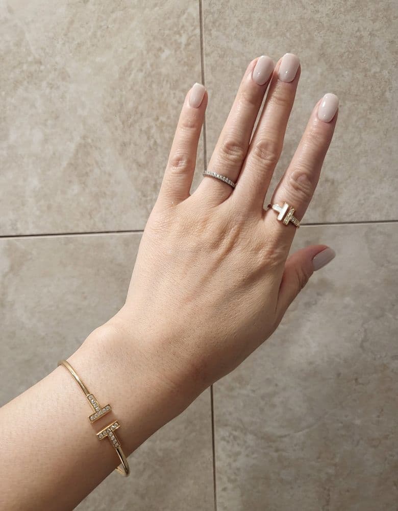 Tiffany T Ring with Mother-of-Pearl Inlay