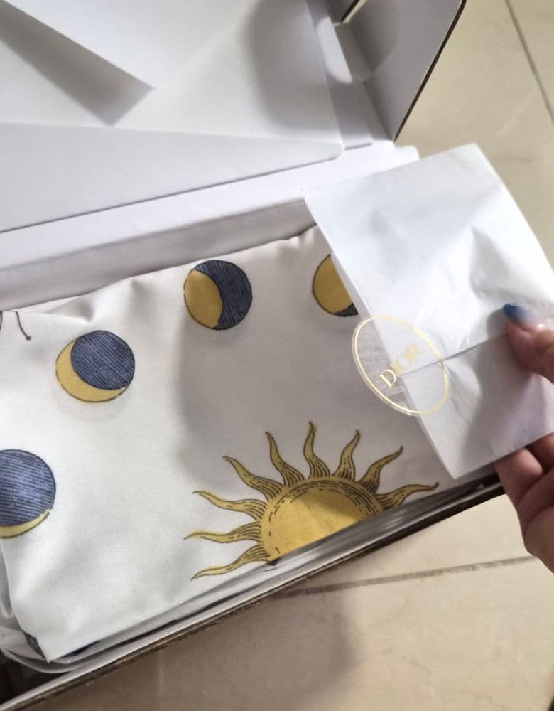 Dior CD Navy Stud Earrings in Gold