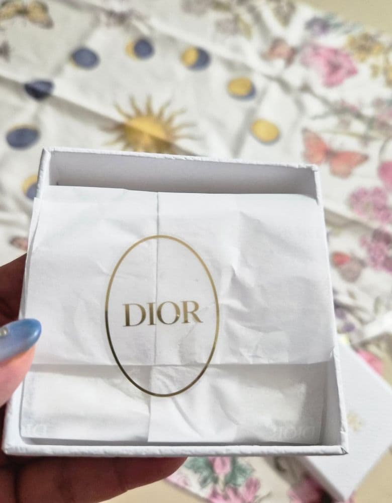 Dior CD Navy Stud Earrings in Gold