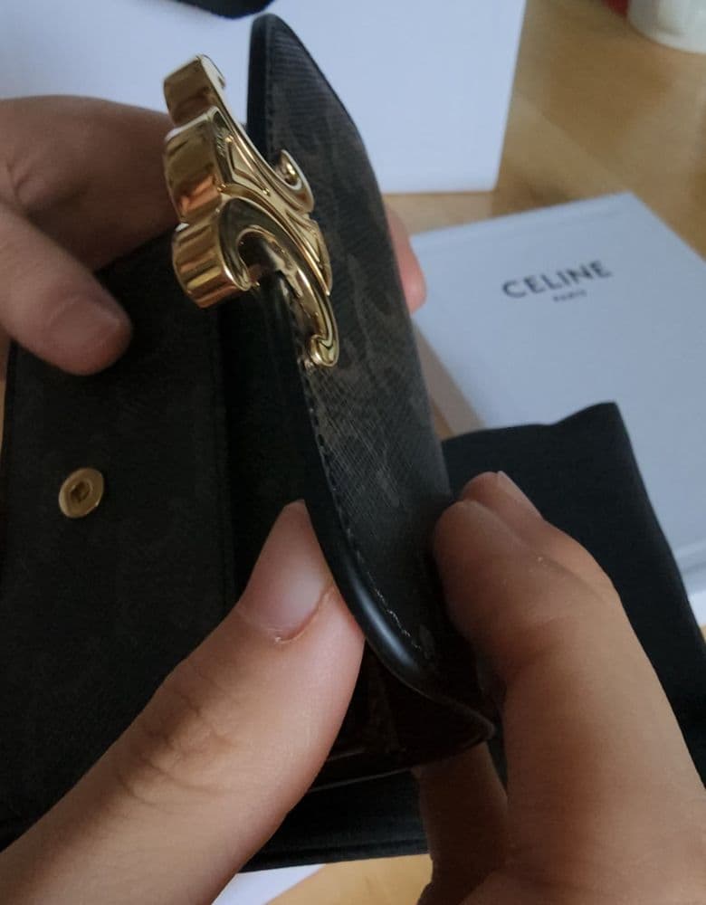 셀린느 트리옹프 플랩 카드 지갑 - 캔버스