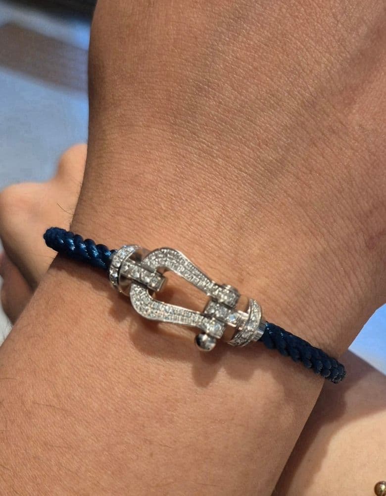 프레드 포스텐 라지 화이트 골드 팔찌