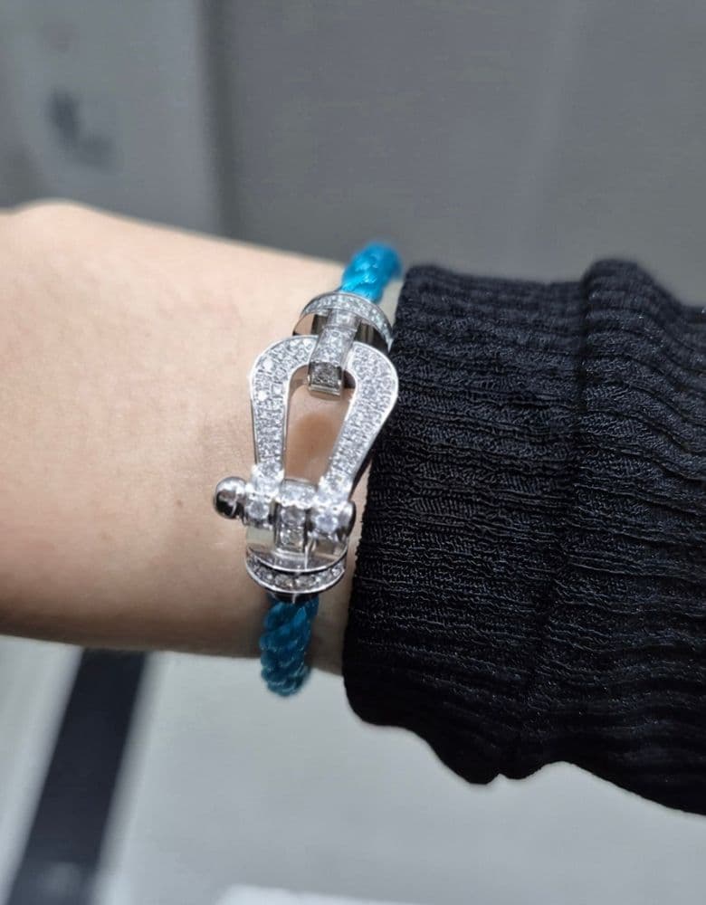 프레드 포스텐 라지 화이트 골드 팔찌