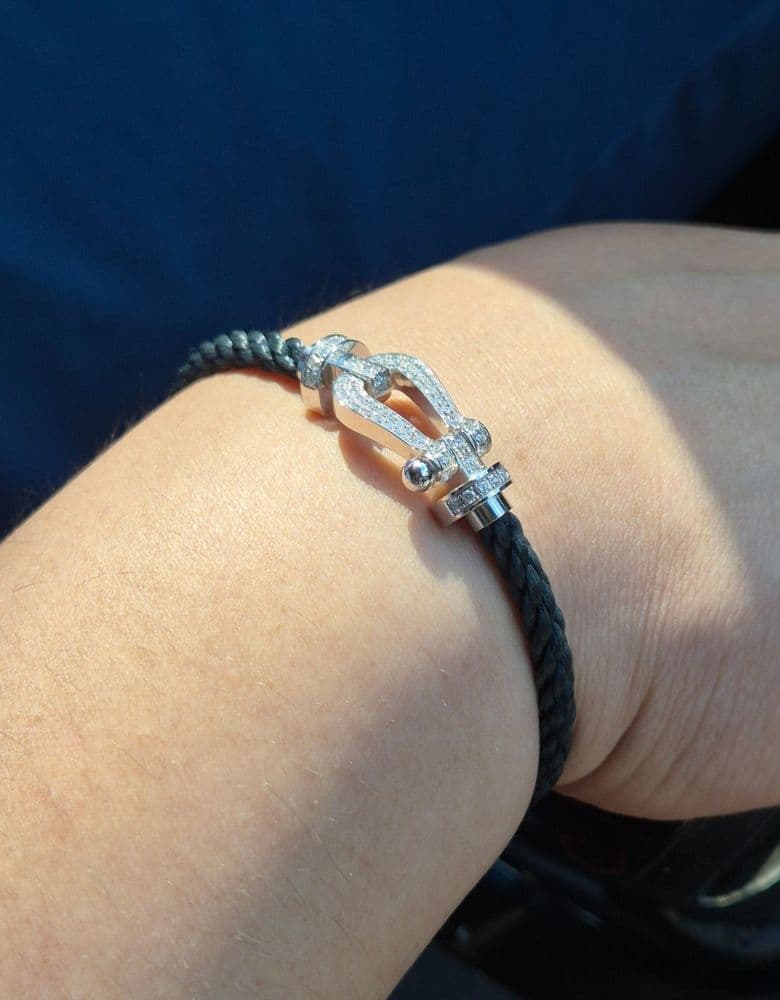 프레드 포스텐 라지 화이트 골드 팔찌