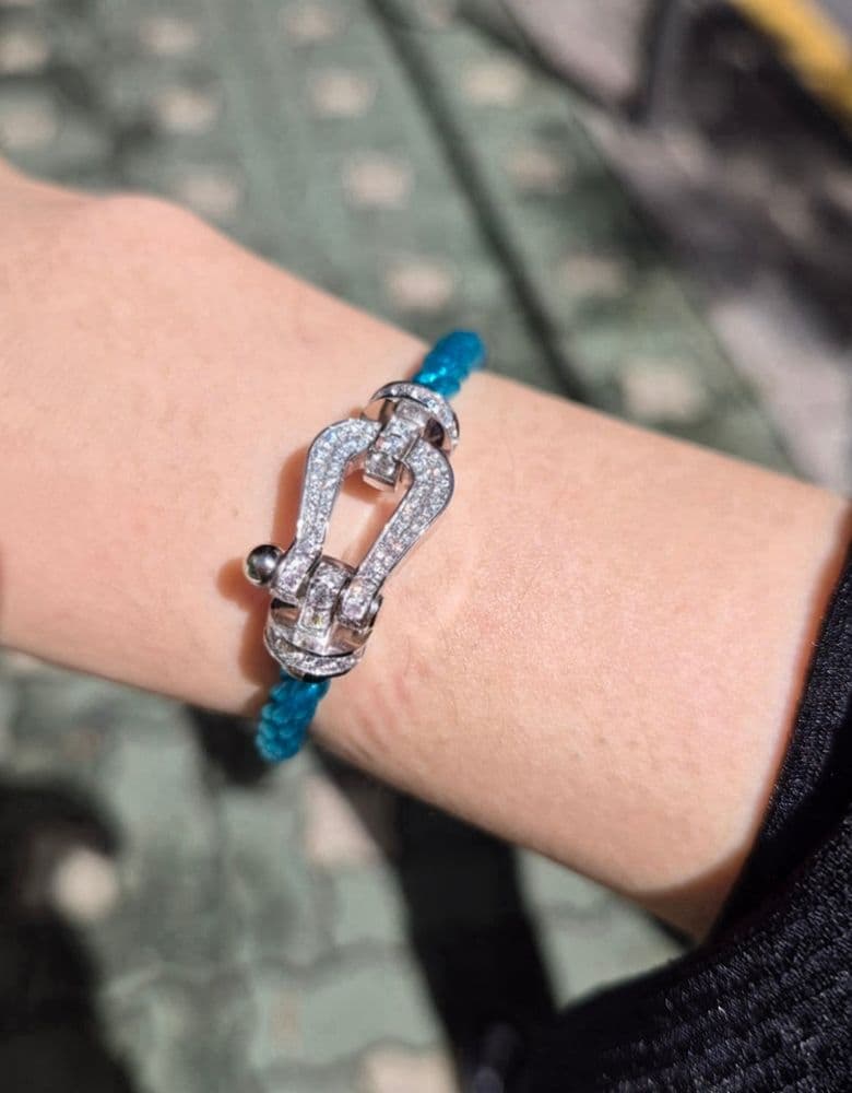 프레드 포스텐 라지 화이트 골드 팔찌