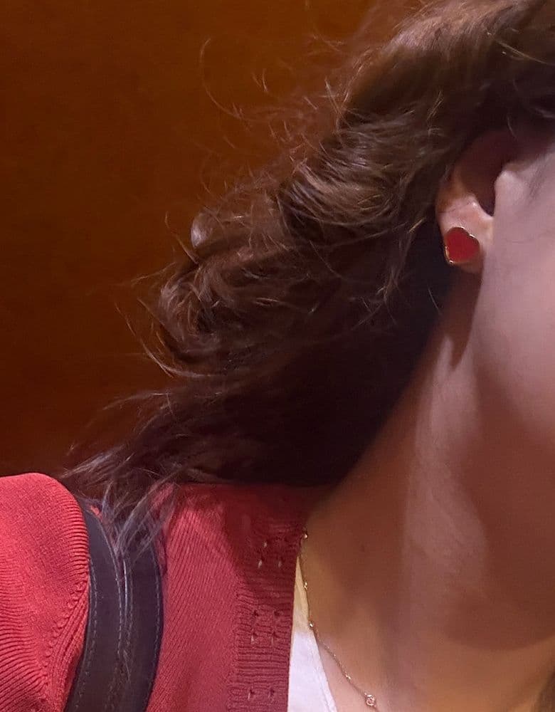 Chopard My Happy Hearts Earrings with Red Stone