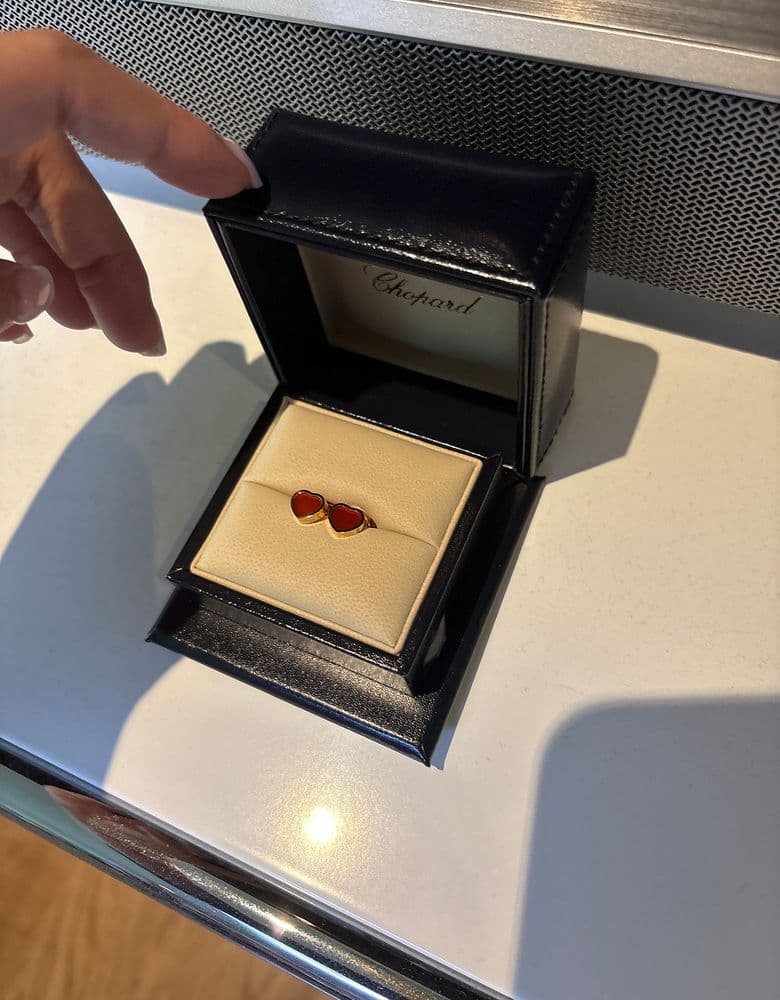 Chopard My Happy Hearts Earrings with Red Stone