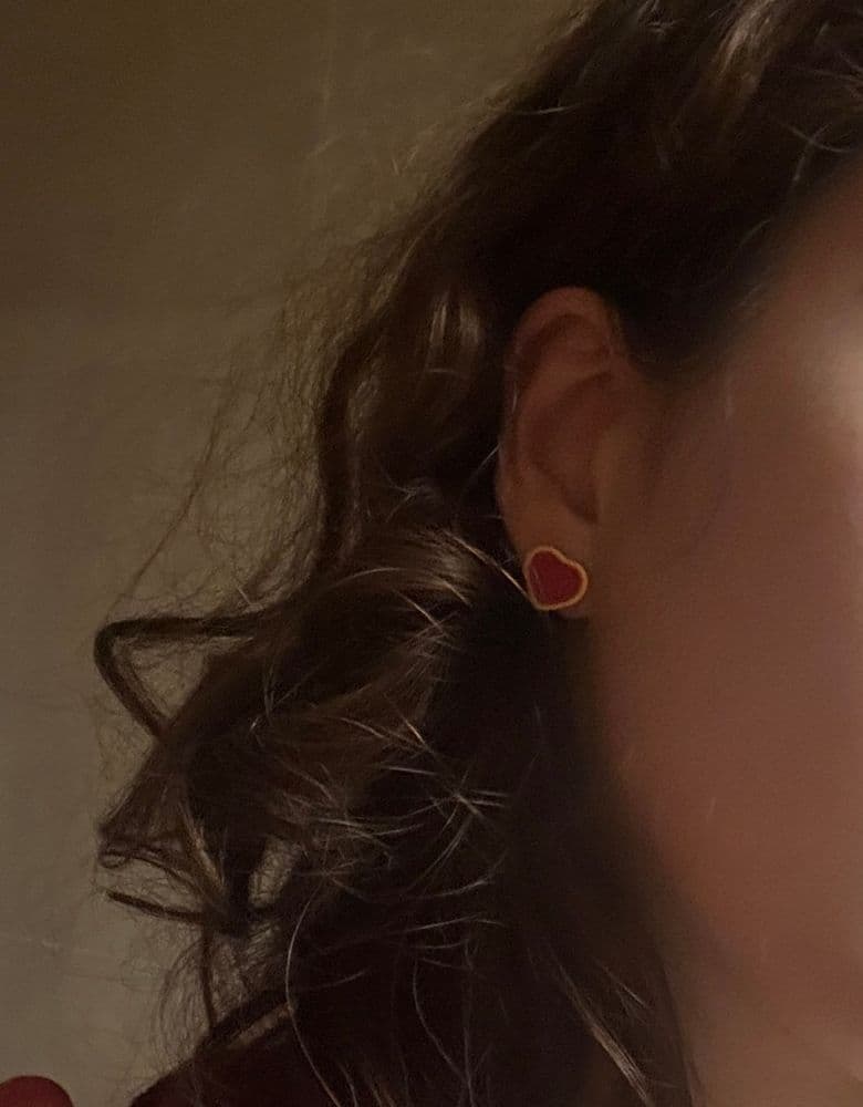 Chopard My Happy Hearts Earrings with Red Stone