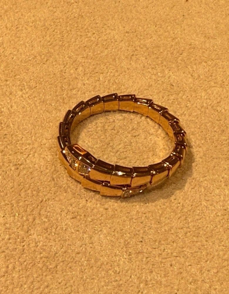 Bvlgari Special Order: Serpenti Viper Ring Demi-Pavé