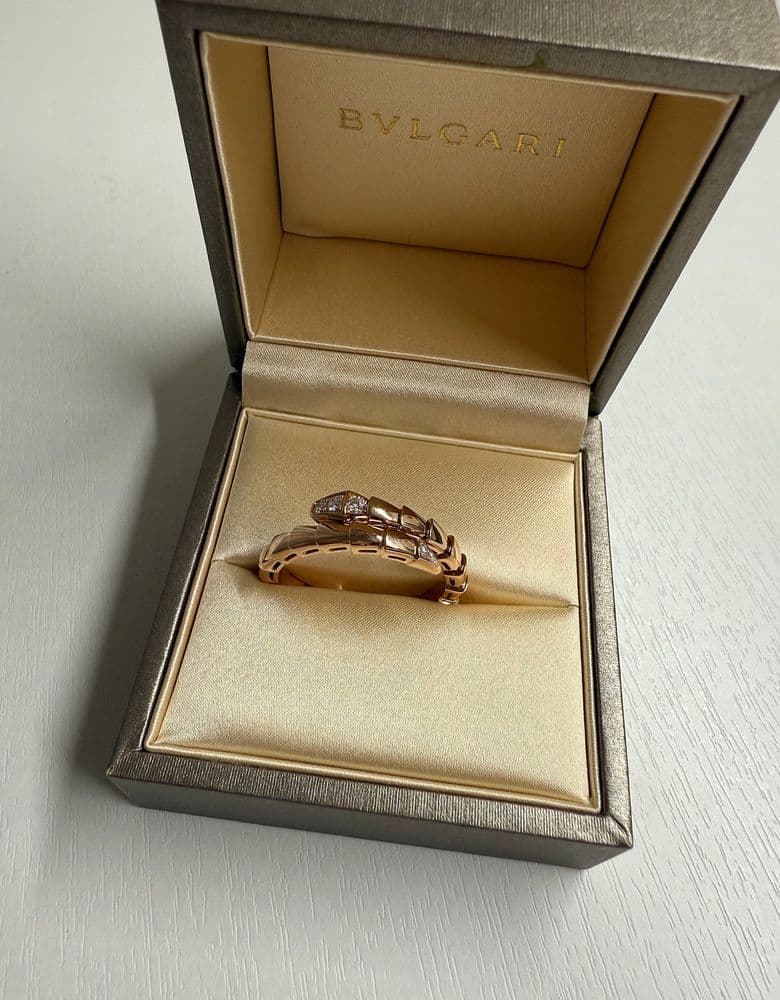 Bvlgari Special Order: Serpenti Viper Ring Demi-Pavé