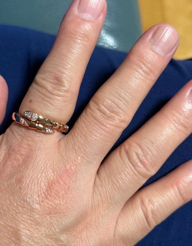 Bvlgari Special Order: Serpenti Viper Ring Demi-Pavé