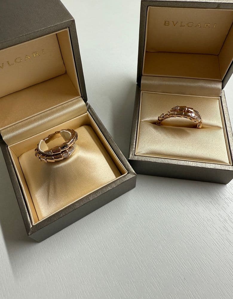 Bvlgari Special Order: Serpenti Viper Ring Demi-Pavé