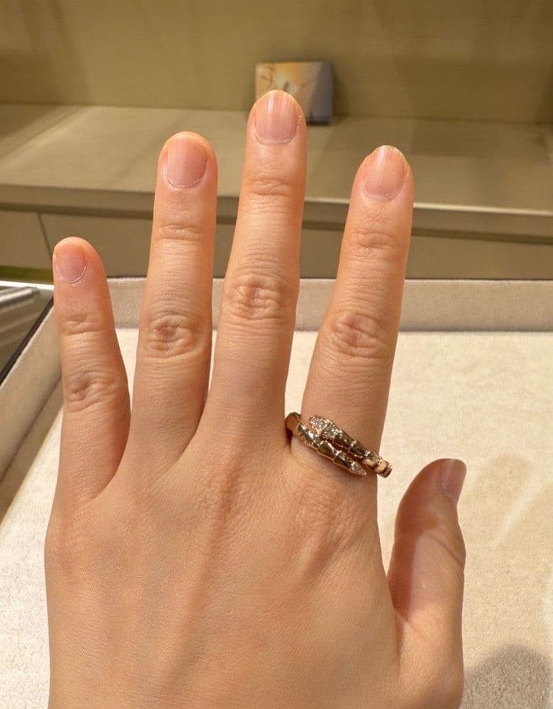 Bvlgari Special Order: Serpenti Viper Ring Demi-Pavé