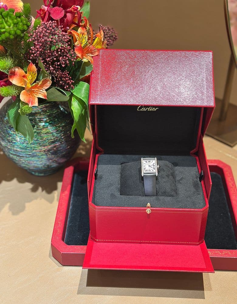 까르띠에 탱크 머스트 다이아 + 새틴 스트랩