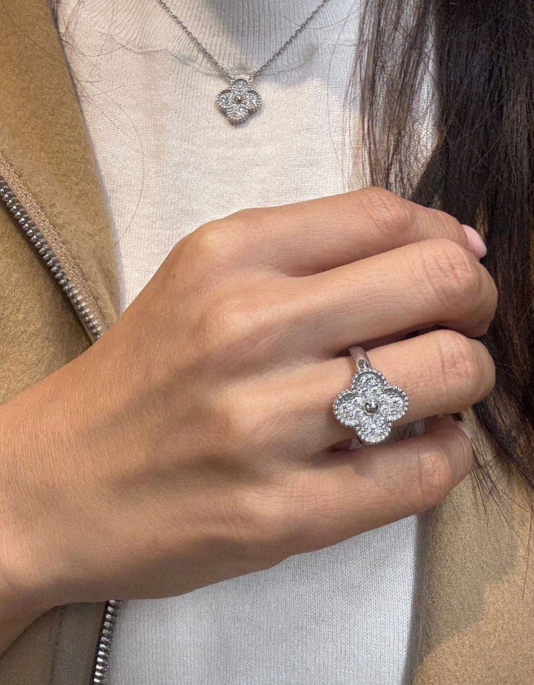 Van Cleef & Arpels Vintage Alhambra Diamond Necklace & Ring