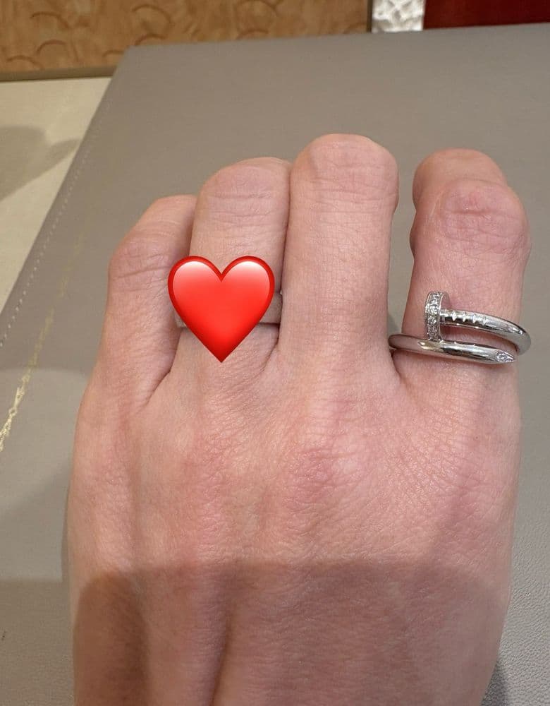 까르띠에 저스트앵끌루 화이트 골드 다이아 클래식 링