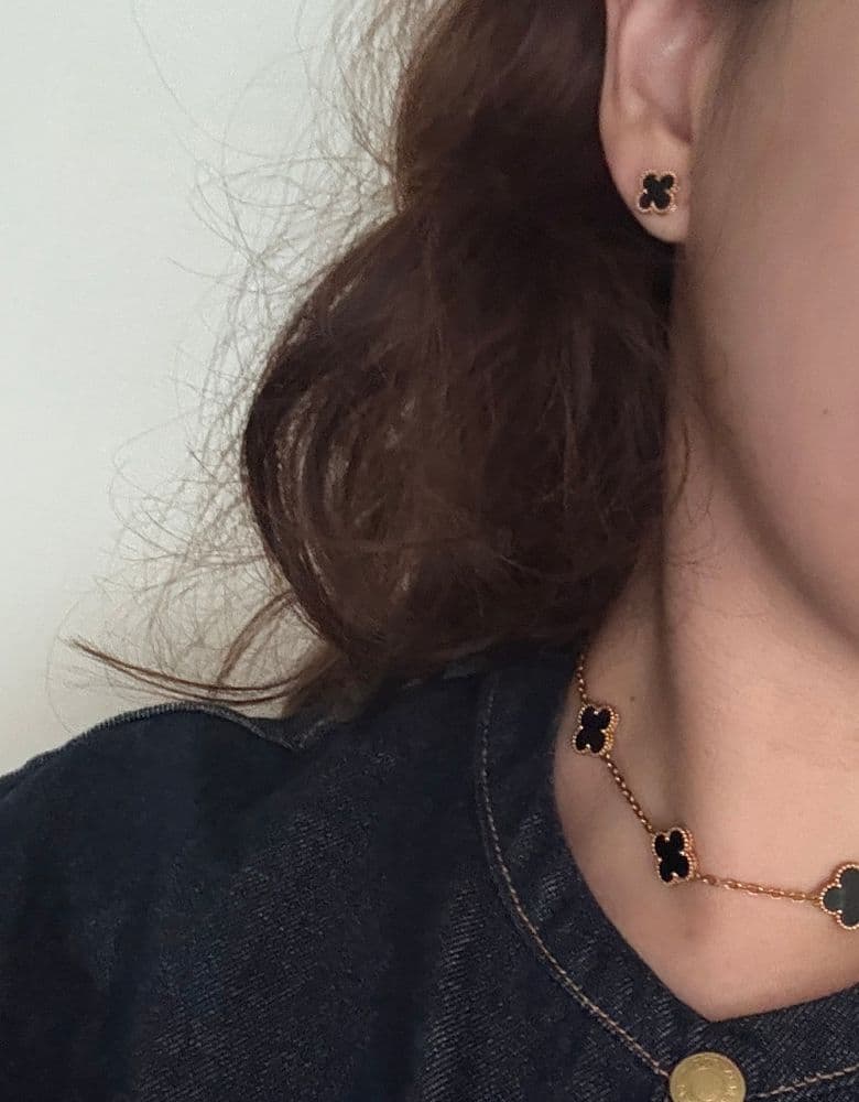 Van Cleef Vintage Alhambra Carnelian Ring (Onyx included as a bonus).