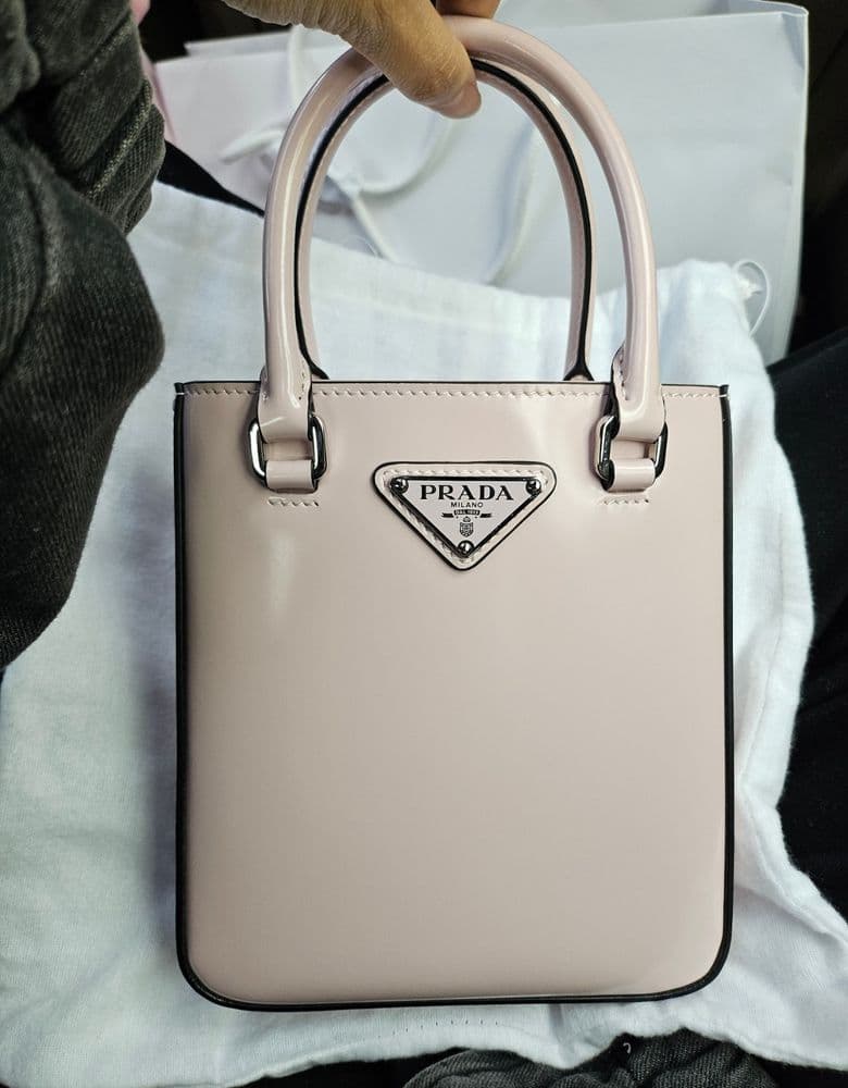 Prada Brushed Tote Bag in Pink