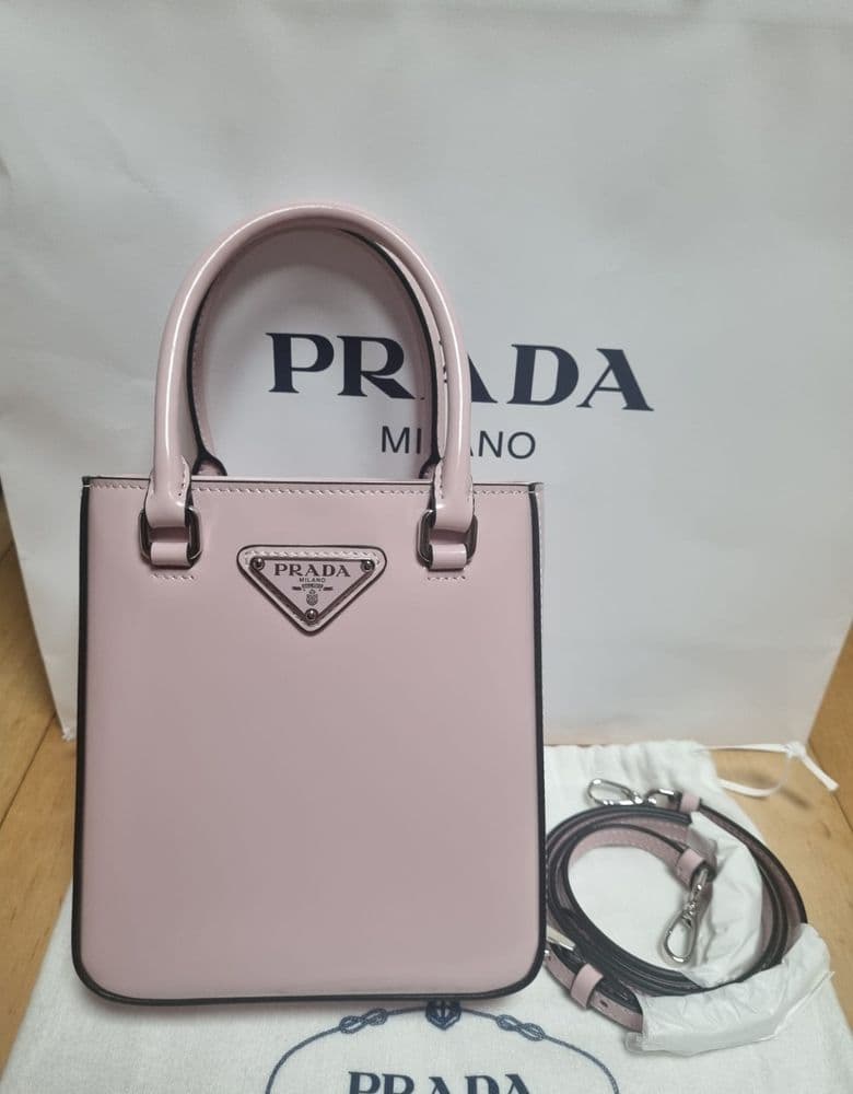 Prada Brushed Tote Bag in Pink