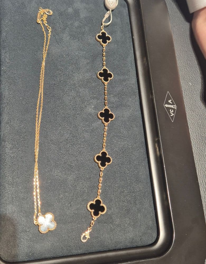 Van Cleef & Arpels 5-Motif Onyx Bracelet