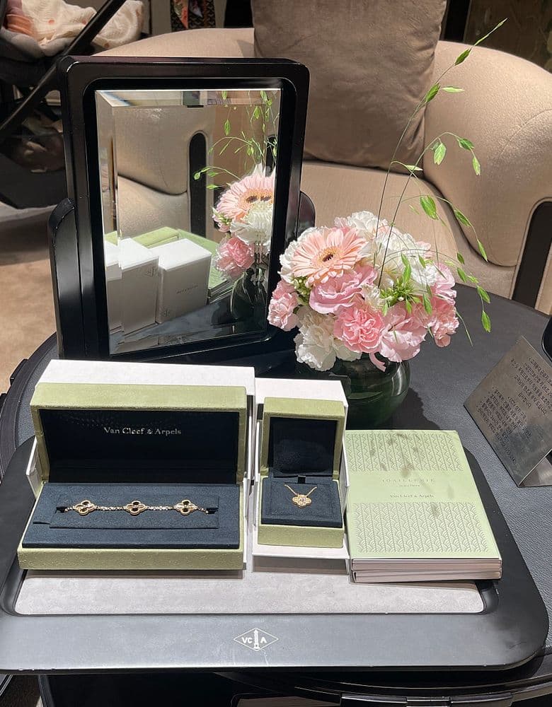 반클리프 빈티지다이아 옐로우 골드&기요세 팔찌 옐로우 골드