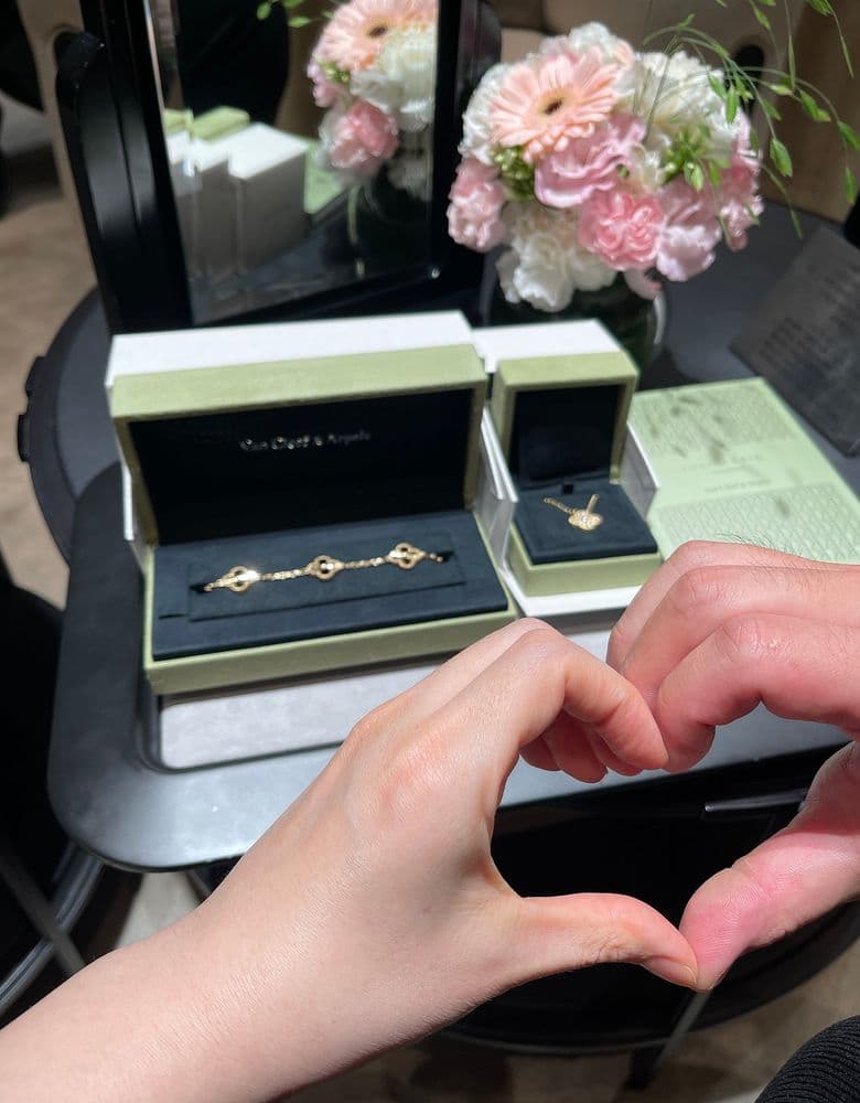 반클리프 빈티지다이아 옐로우 골드&기요세 팔찌 옐로우 골드