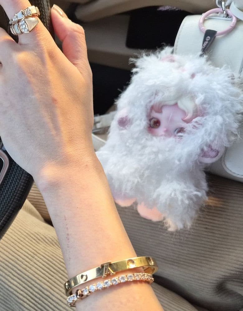 Bvlgari Serpenti ring, a stunning combination of diamonds and mother-of-pearl.