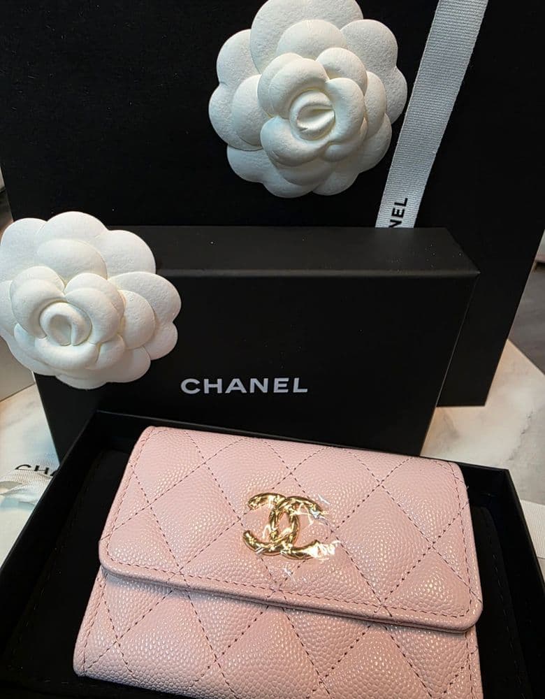 샤넬 카드홀더 연핑크