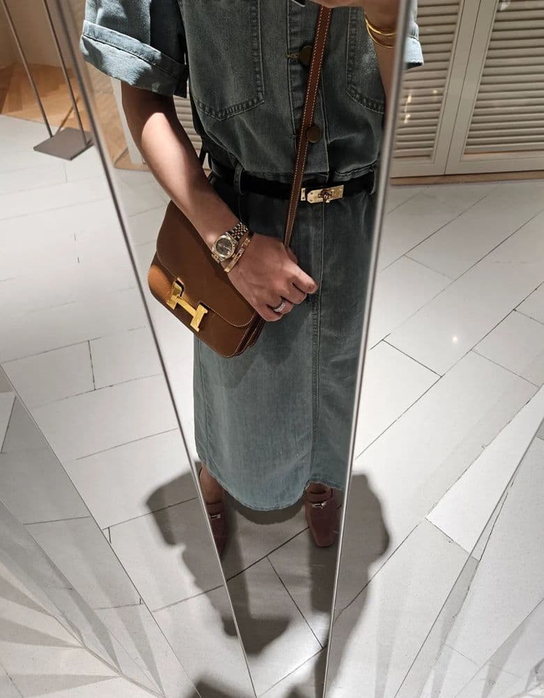 Hermès Constance 18 Gold with Gold Hardware