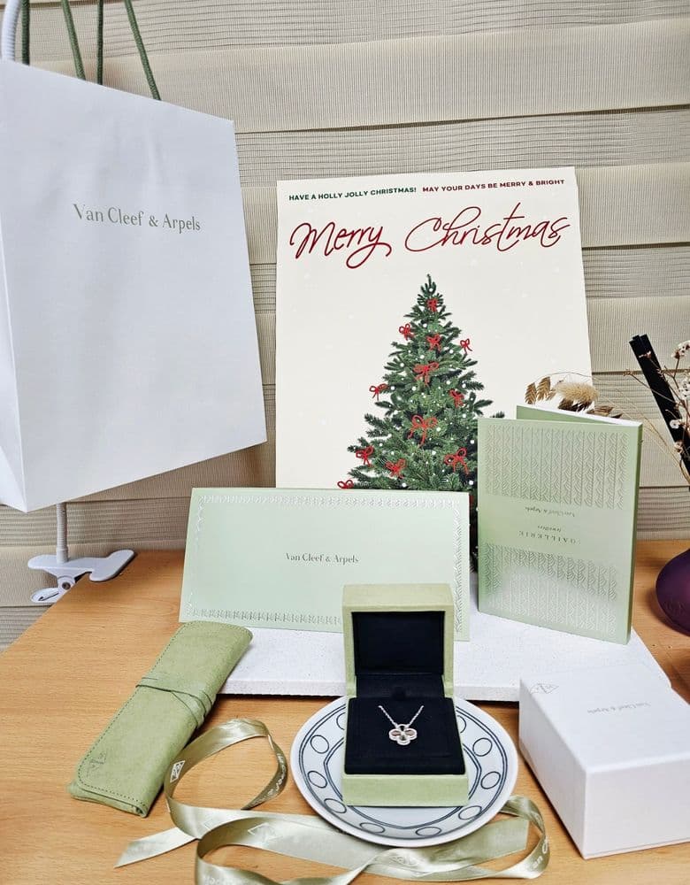 Van Cleef Guilloché Necklace in White Gold