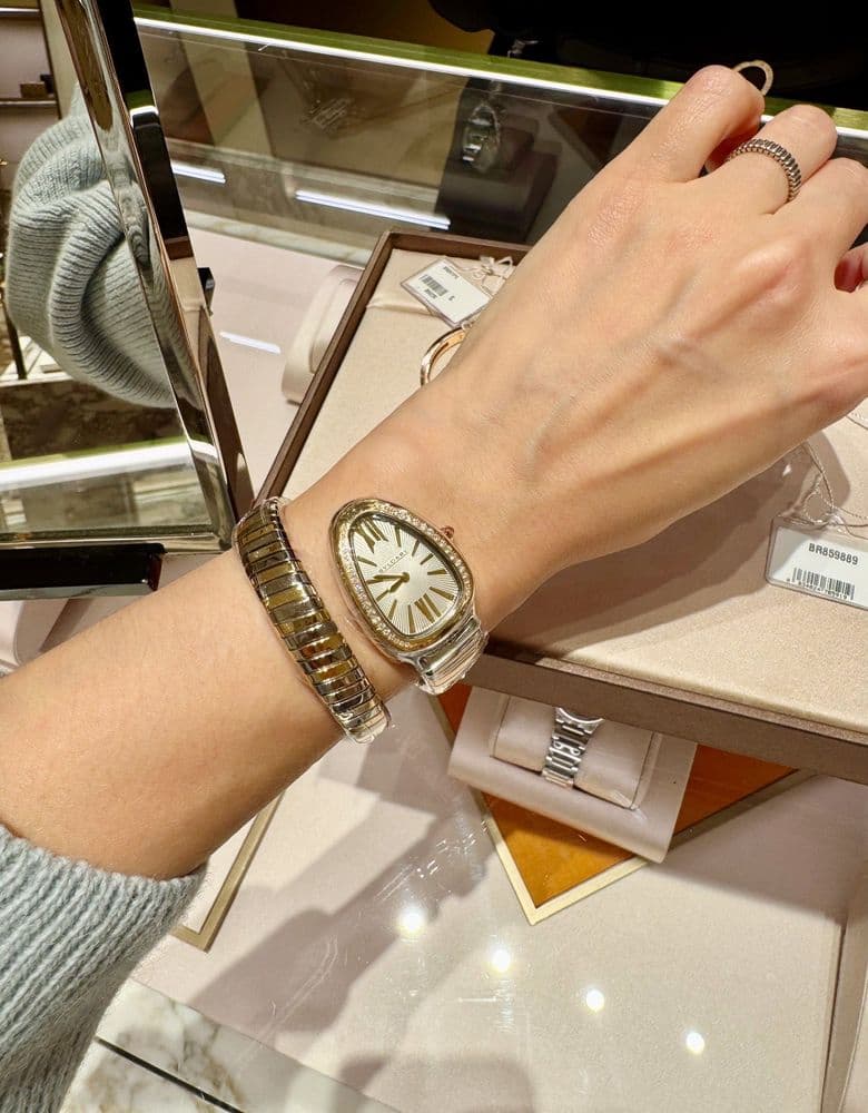 불가리 세르펜티 워치 옐골 콤비 다이아