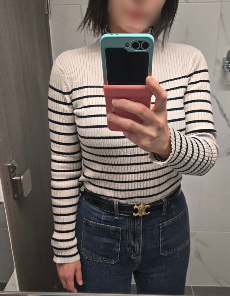 셀린느 트리옹프 리버시블 벨트 (Black/Tan/Gold)