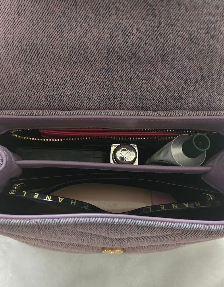 생로랑 루루 토이 연보라 데님백