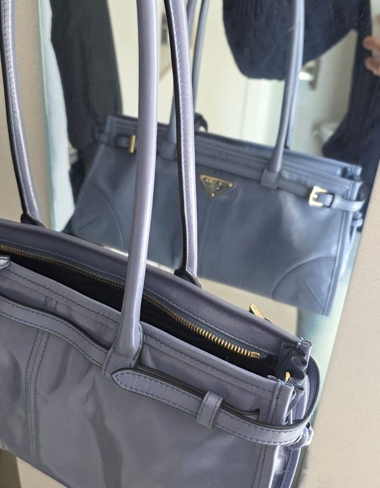 프라다 보니백 블루 미듐