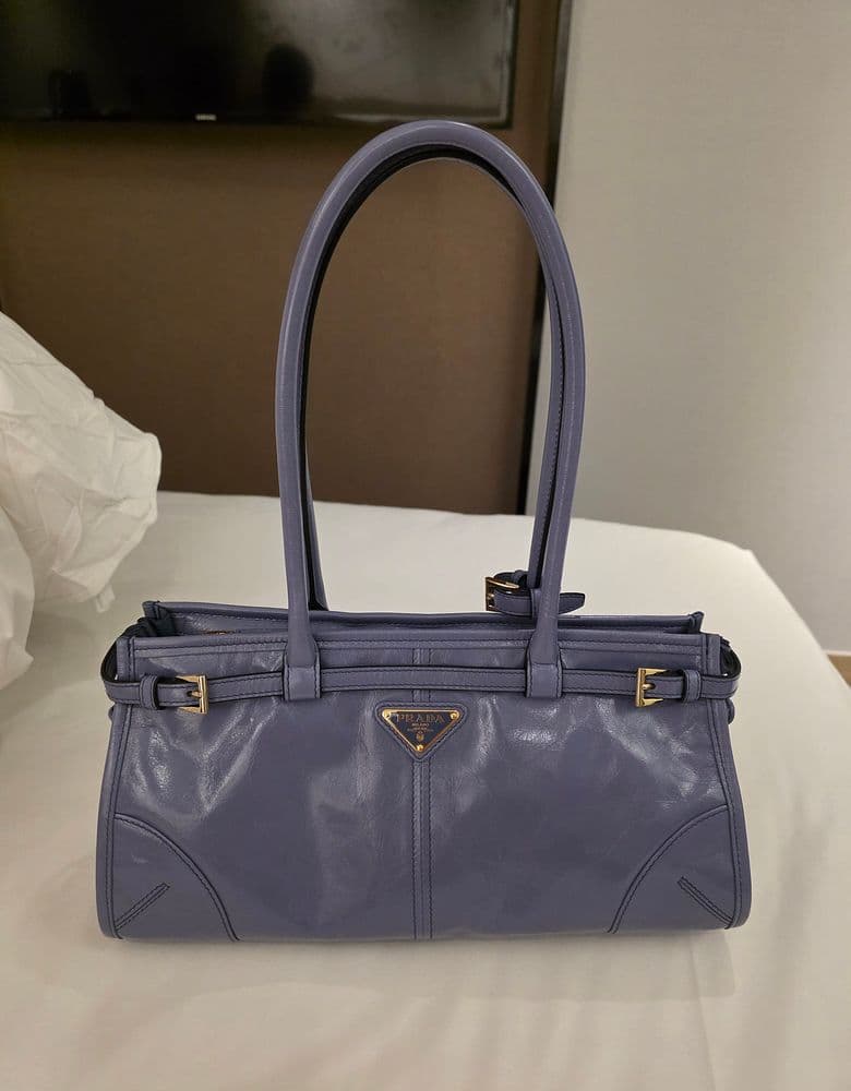 프라다 보니백 블루 미듐