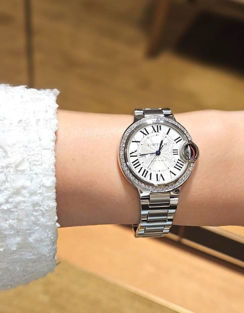 까르띠에 발롱블루 다이아 시계 33