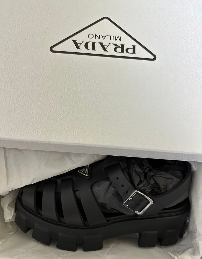 Prada Rubber Monolith Sandals