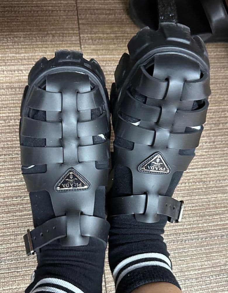 Prada Rubber Monolith Sandals