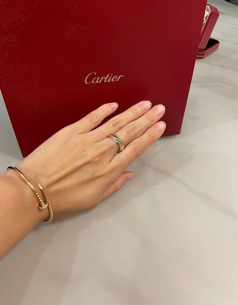 Cartier Juste un Clou bracelet and Trinity ring (small).