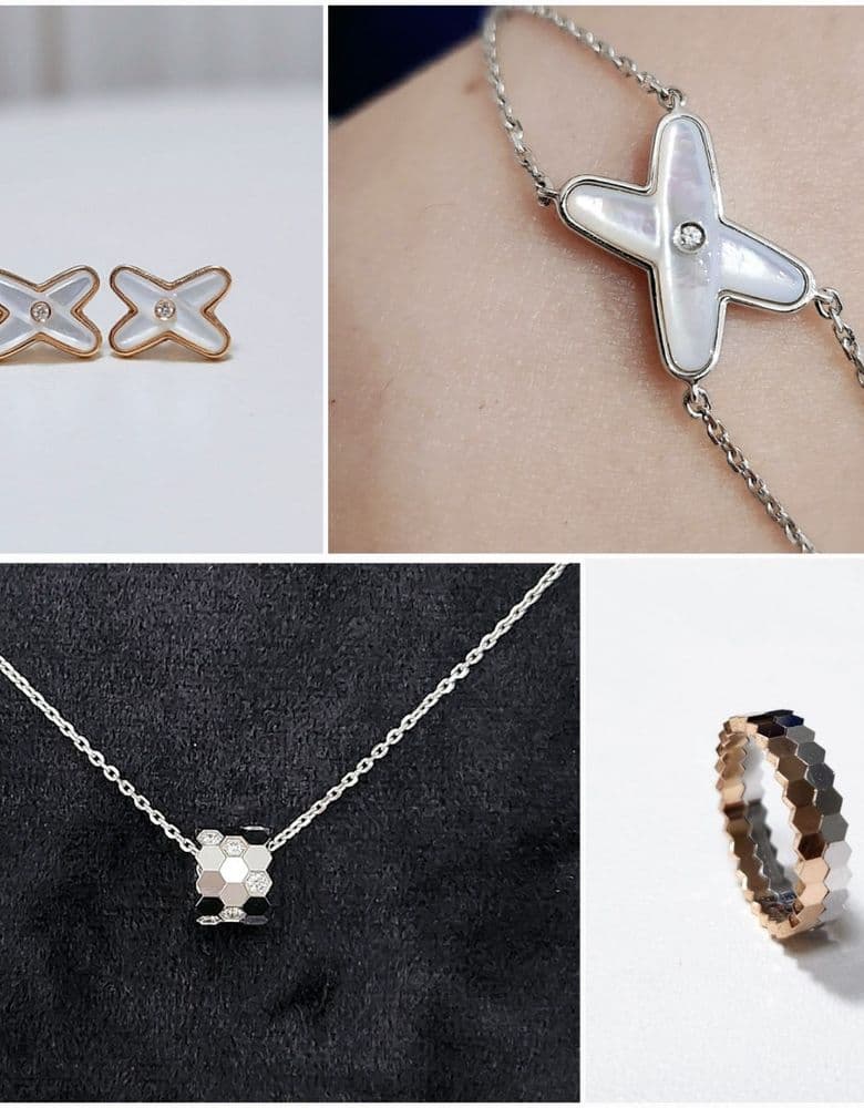 Chaumet's Jeux de Liens Bracelet, Earrings, and Bee My Love Ring & Necklace.
