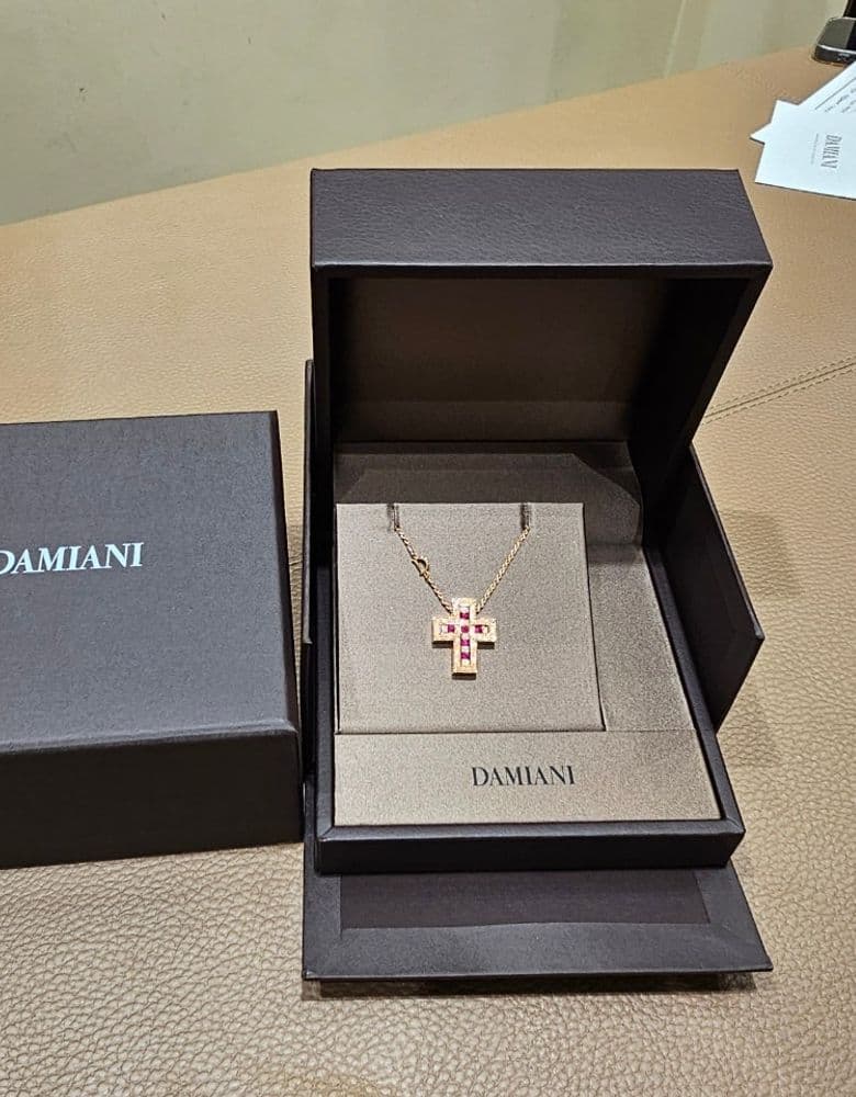 Damiani Belle Époque Diamond Ruby Necklace in Pink Gold
