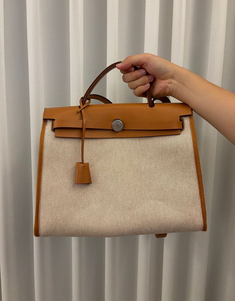 Just flipped my Hermès Herbag inside out! 🧡