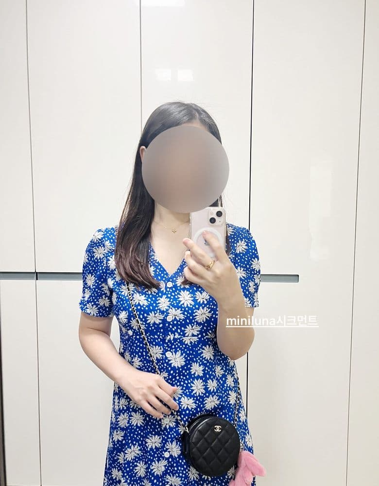 Chanel Tambourine Bag (round bag) + Celine Scrunchie, and a Bulgari Serpenti Ring.