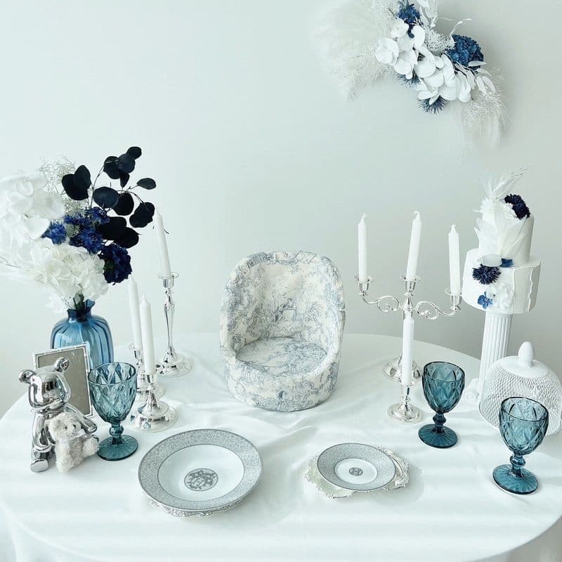 에르메스 모자이크 접시로 완성한 셀프 백일상