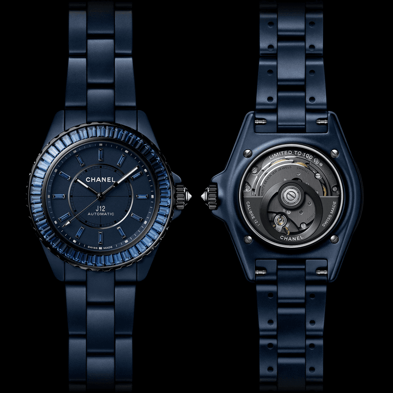 Chanel's new watch: 'J12 BLEU', a blue that's neither black nor white.