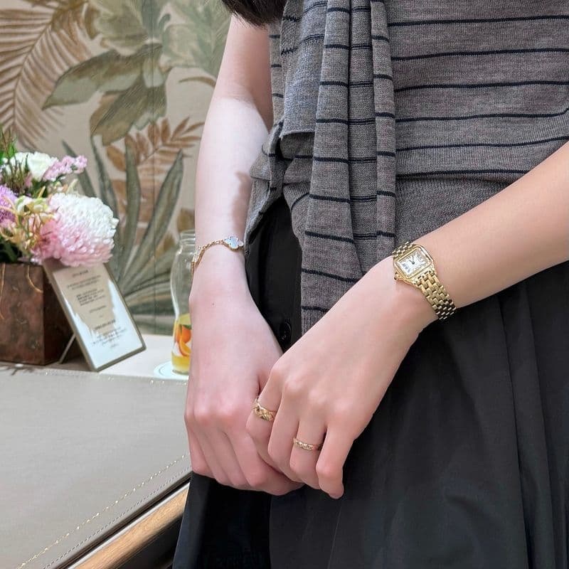 Cartier Panthère gold small watch deposit receipt review - including Ballon Bleu comparison.