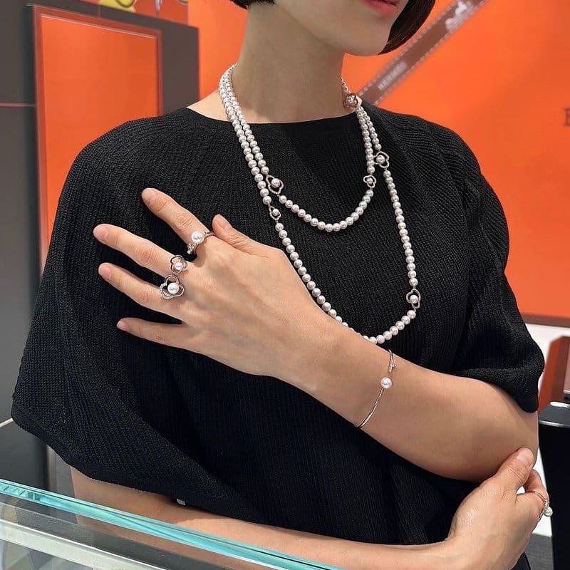 타사키 신상 찬트 라인 착용 후기 - 진주 목걸이, 반지 리뷰