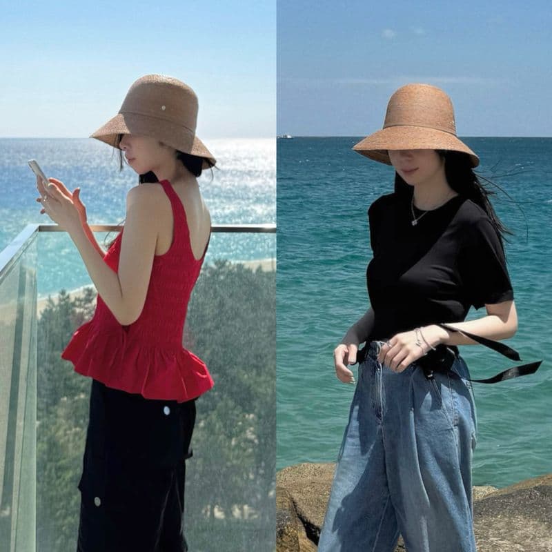 여름 여행 OOTD, 헬렌카민스키 베사 모자 착용샷 후기 (feat. 샤넬 가브리엘 백팩, 반클리프아펠 주얼리)