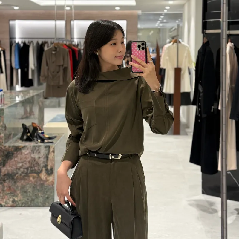 가을 데일리룩, 미샤 가을 신상 트렌치코트 및 카키 셋업 착용 후기 (feat. 밍크 베스트)
